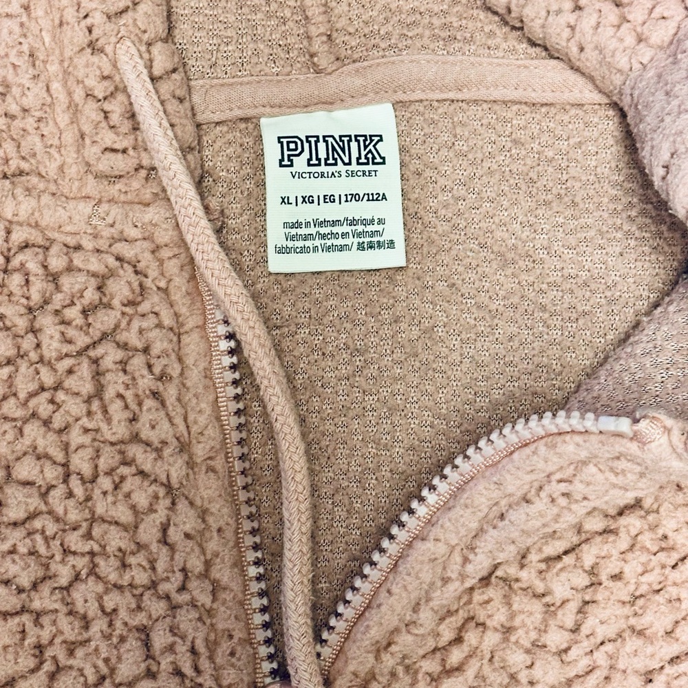 Victoria's Secret PINK Colorblock Sherpa Quarter Zip Pullover - Picture 3 of 3